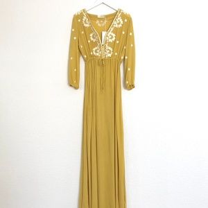 NWT Boho Embroidered Maxi Dress Sz M